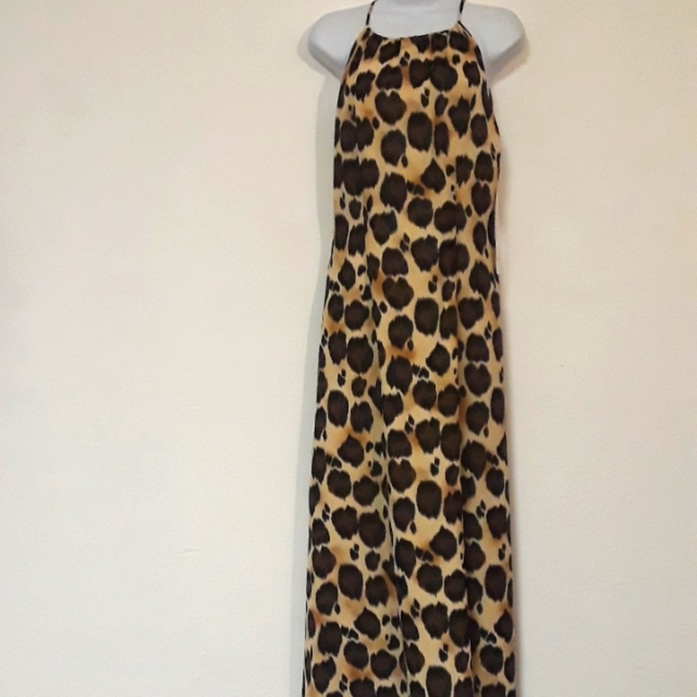 *C2 - NEW VTG. DW3 FOR DAVID WARREN SIZE 6 SLEEVELESS LEOPARD PRINT DRESS
